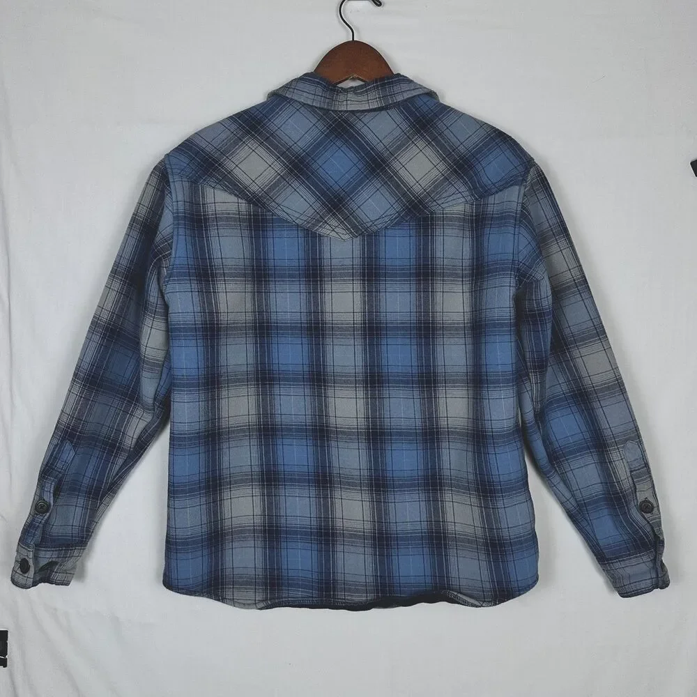 Cody James Shirt Jacket Men Sz. S Blue Plaid Western Fleece Lined Heavyweight